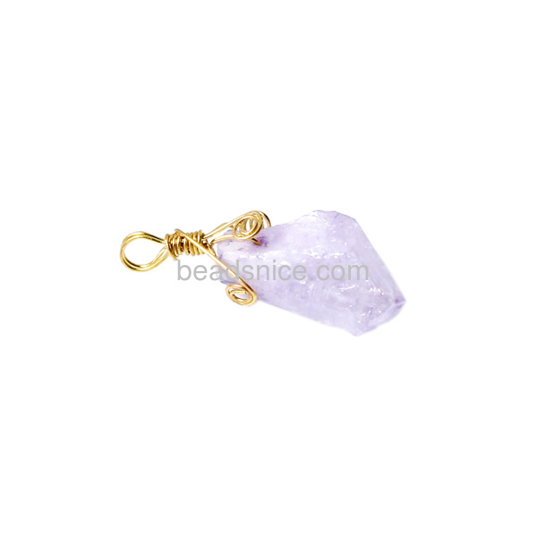 druzy crystal quartz pendant Wire wrap handmade jewelry pendant raw stone crystal clear quartz rough gemstone with brass wire wr