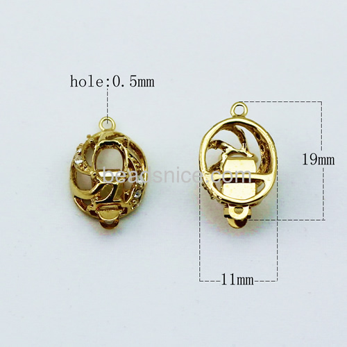 Necklace clasps hollow clasps of necklace and bracelets endings DIY wholesale jewelry component brass rugby shape
