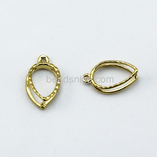 Necklace pendant bail hollow pendant bails teardrop shape wholesale jewelry component brass DIY