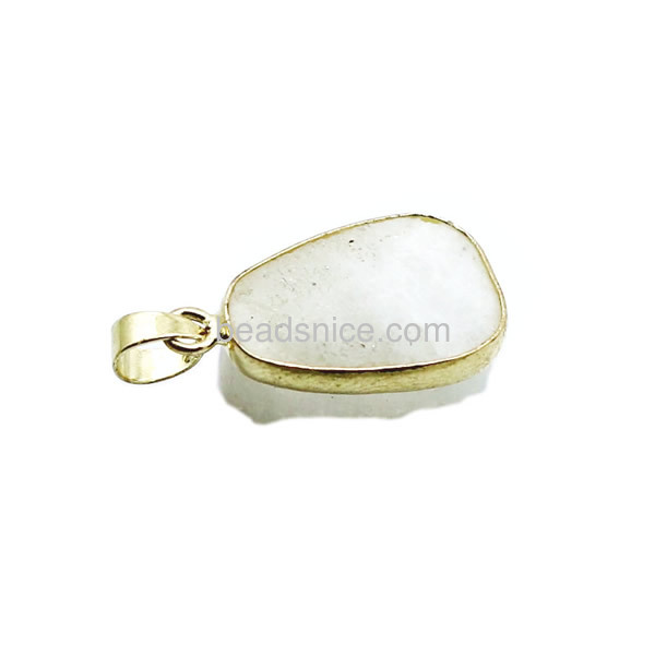 Druzy stone pendants wholesale best for druzy necklace with brass real gold color plated