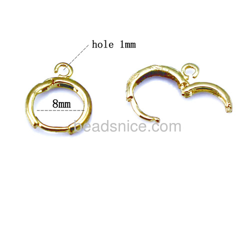Spring ring earring brass inside diameter 8mm hole:about 1mm  nickel free lead safe