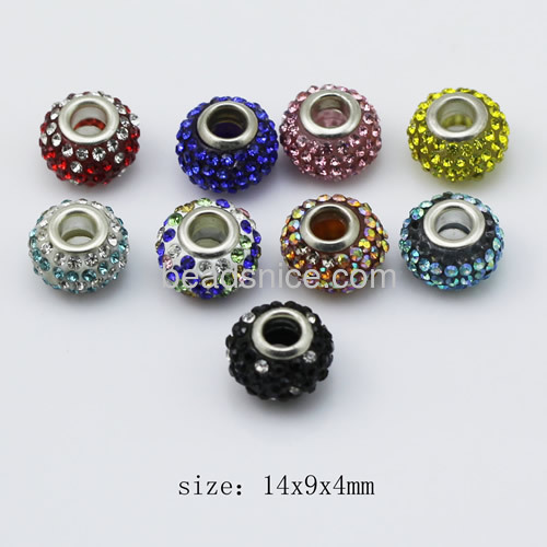 Rhinestone beads with resin Jewelry beads rhinestone mix-style roundelle