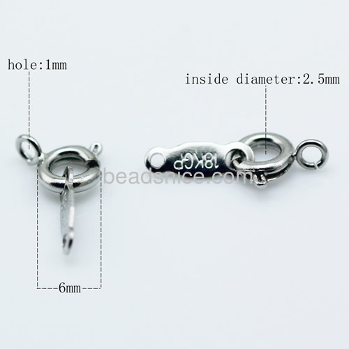 Spring Ring Clasp Jewelry Clasps Brass Lead-free Nickel Free Donut