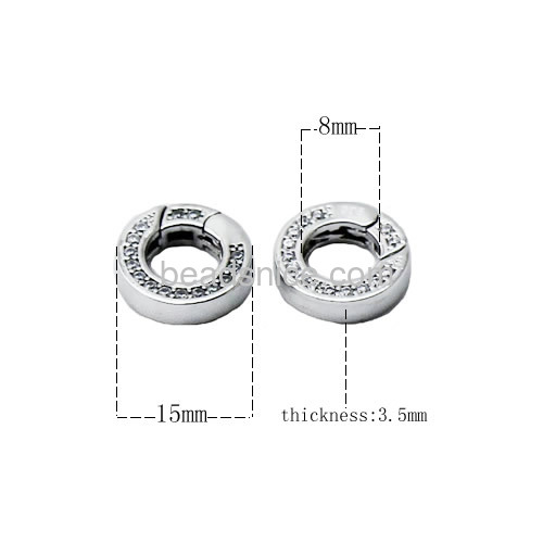 Spring ring clasps gate ring Jewelry Findings Unique shinning silver 925 rings Donut-shaped
