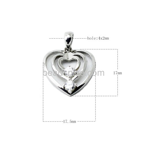 Heart Pendant charm Jewelry Pendants Sterling silver Heart-shaped