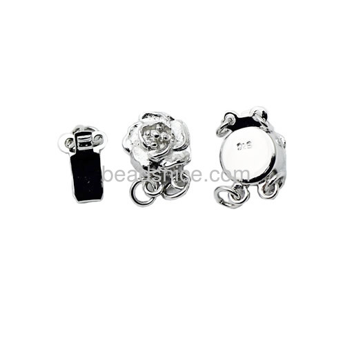 Box Clasp Jewelry Clasps 925 sterling silver flower-shaped