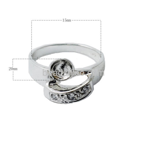 Ladies Ring with Zircon Wholesale Jewelry Rings 925 Sterling Silver