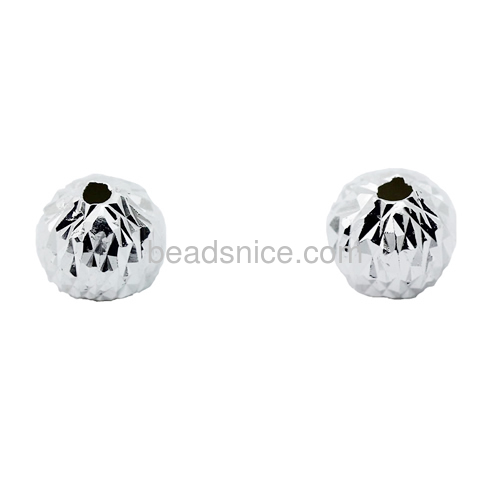 Faceted Beads Jewelry Beads Sterling Silver round