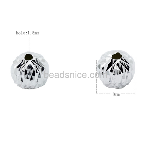 Faceted Beads Jewelry Beads Sterling Silver round
