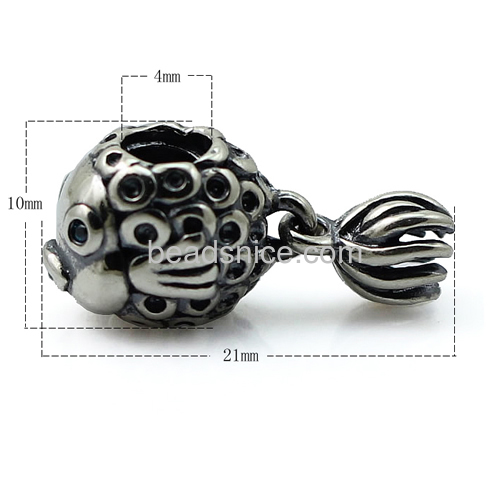 Fish charms beads fit european bracelet