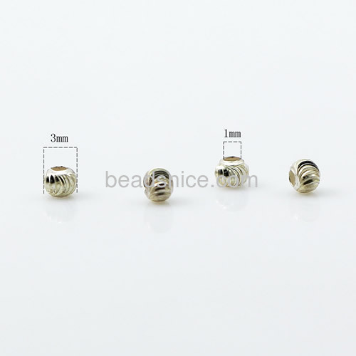 Sterling Silver t Beads 3mm hole:1mm