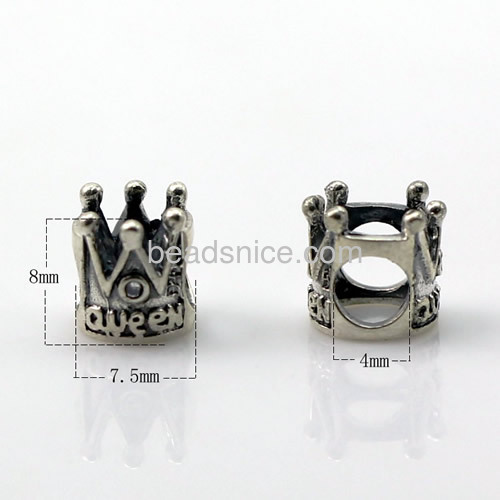 925 thai silver beads crown charms