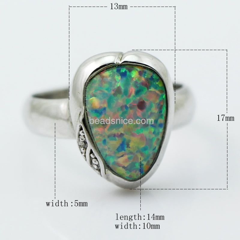 Stone ring charm opal rings teardrop shaped wholesale vintage rings jewelry findings sterling silver gift for lover