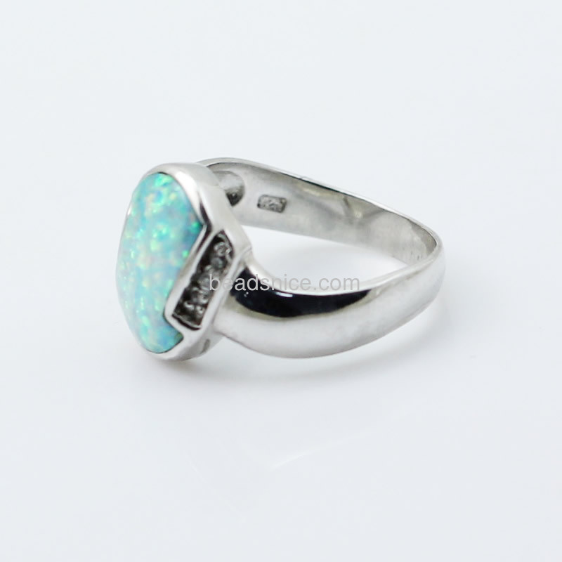 Gemstone ring charm opal ring blue stone rings wholesale rings jewelry findings sterling silver gift for friends