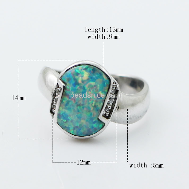 Gemstone ring charm opal ring blue stone rings wholesale rings jewelry findings sterling silver gift for friends