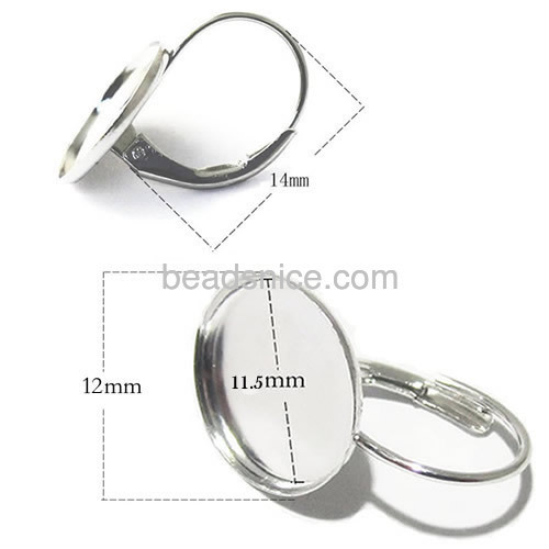 Sterling 925 Silver jewelry round earrings base 12mm