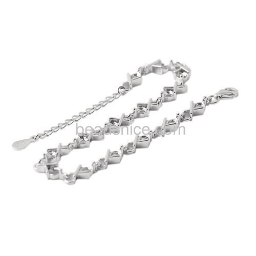 925 stering silver women bracelets setting best for 3mm Tourmaline gemstone
