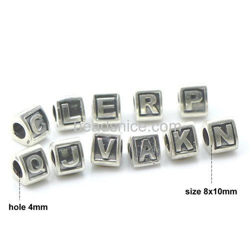 Mix letters European style beads 925 Sterling silver