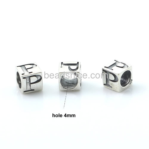 Letters European style alphabet charms  beads  925 Sterling silver mix style