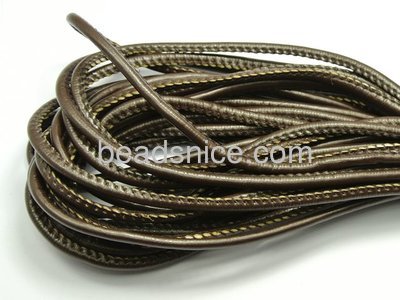 Stitched leather cord PU cords round
