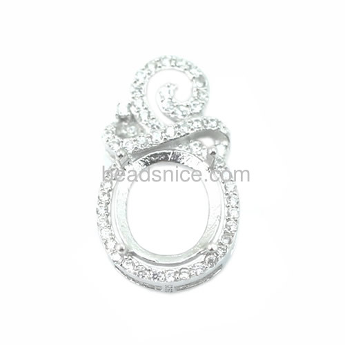 our pendant 925 sterling silver zirconia pendant setting fit 9x11mm oval