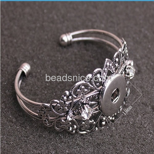 Brass cuff bracelet button jewelry