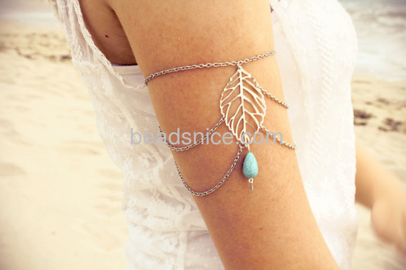 leaves drop turquoise arm chain