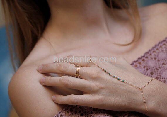 turquoise slave bracelet finger ring hand chain gold hand piece for women