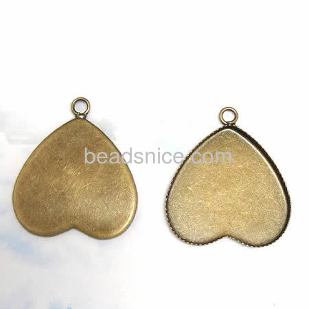 Brass Cabochon Pendant Setting , Lead Safe, Nickel Free, Fack Plating, round,