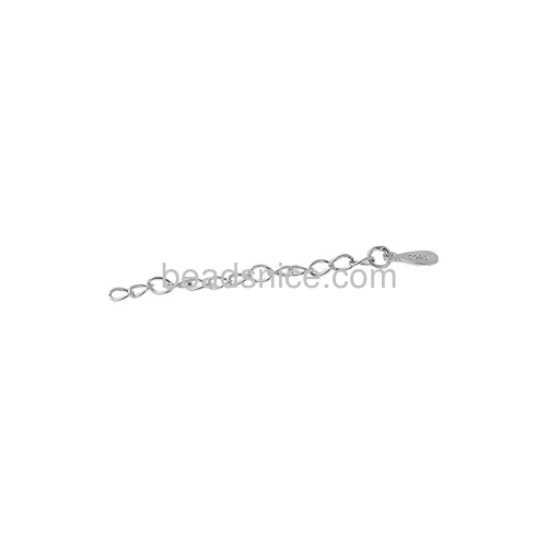 Sterling silver chain bracelet and necklace extender chains for women oval chain wholesale chain jewelry findings DIY