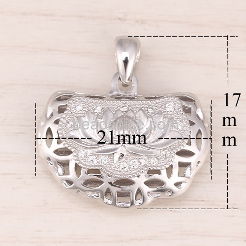 Micro Pave money bag Pendant Charm Jewelry Pendants wholesale 925 sterling silver European style fashion money bag