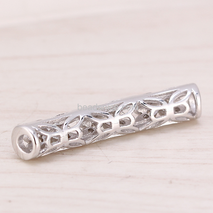 Micro pave Tube Jewelry findings  925 sterling silver diy wholesale accessories star