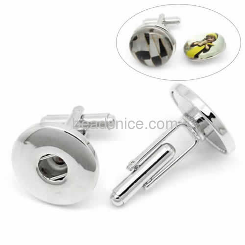Brass cufflinks parts snap on button jewelry findings wholesale