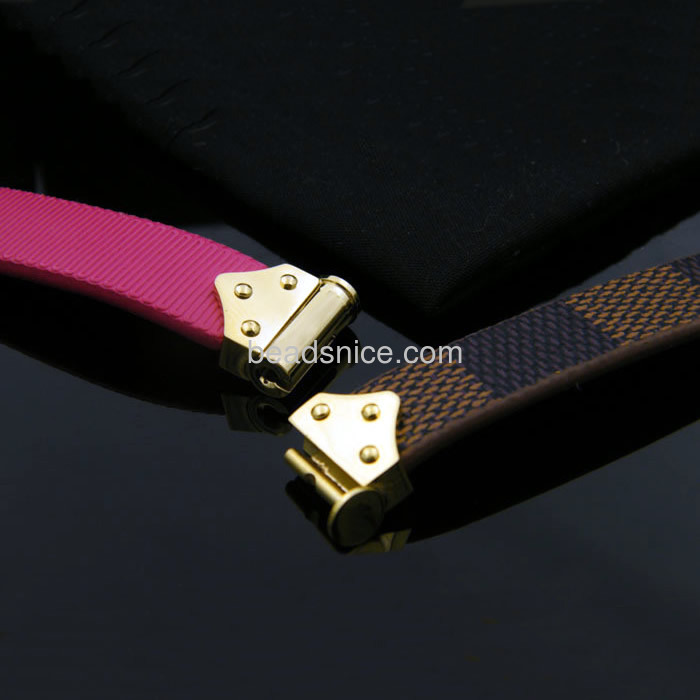 titanium steel solid or printed leather bracelet