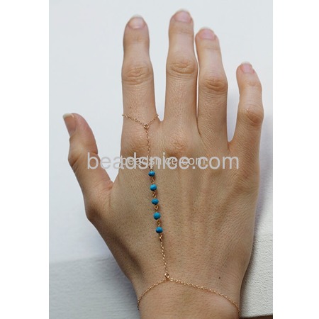 turquoise slave bracelet finger ring hand chain gold hand piece for women