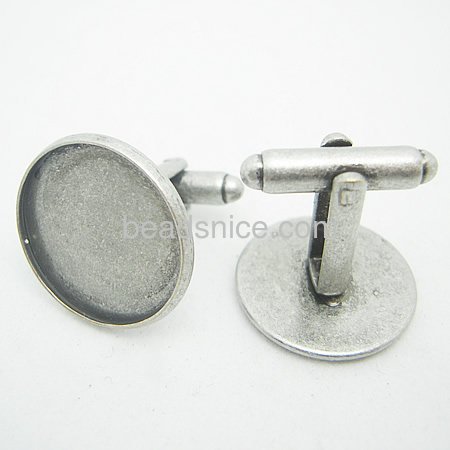 Custom cufflinks for men cufflink blanks round cabochon tray classic cuff links wholesale jewelry findings nickel-free lead-safe