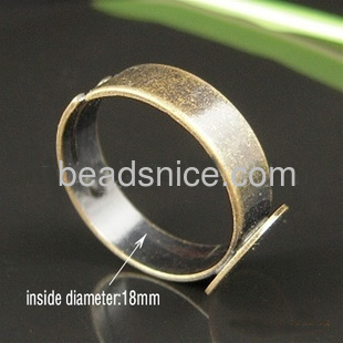Finger ring base adjustable ring with round blanks flat pad wholesale rings jewelry accessories brass DIY