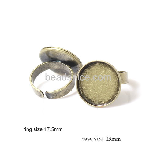 Finger rings jewelry for women fashion ring blanks base round cabochon tray wholesale rings jewelry findings brass DIY
