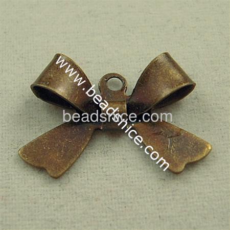 Necklace pendants,brass, bow-knot,lead-safe,nickel-free,