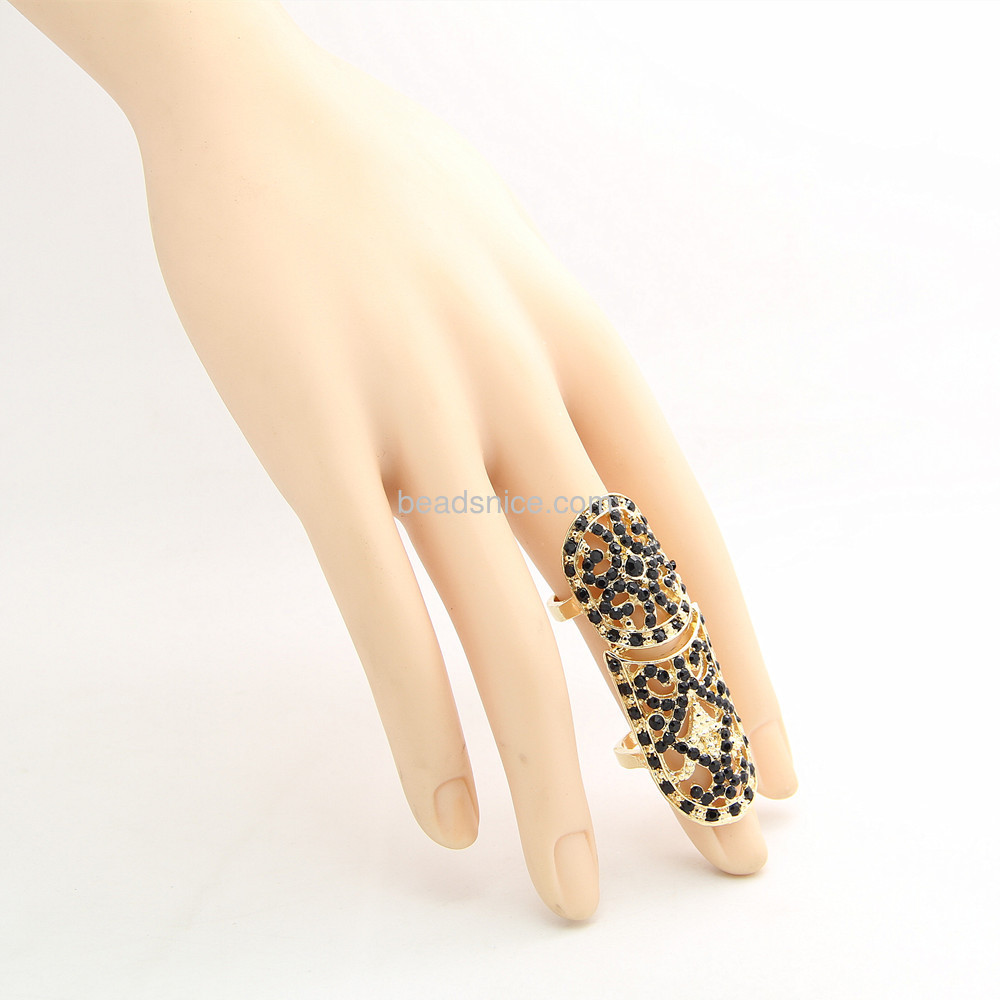Li Kang European and American trade jewelry retro black and gold pattern hollow ring CR019