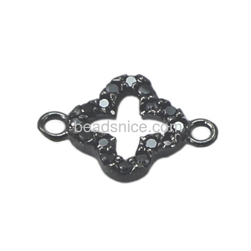Cross connector with crystal round hollow cross connectors links for necklace wholesale jewelry making supplies pure silver