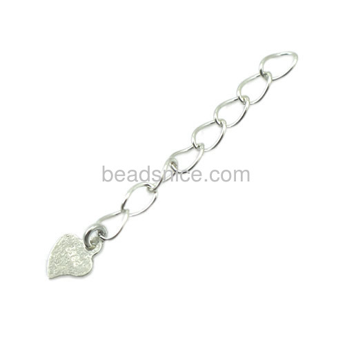 925 sterling silver chain with the heart charm pendent for bracelet making wholesale jewelry accessories