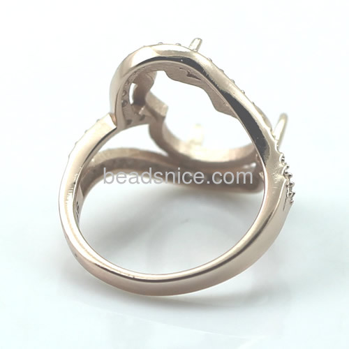 Ring setting for jewelry making 925 sterling silver ring base with crystal for women