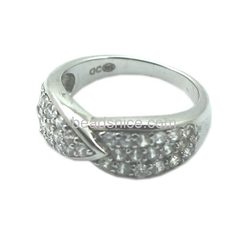 Zircon ring 925 sterling silver rings  micro pave crystal oval for women