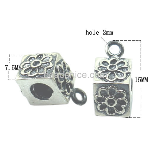 925 sterling silver pendant charm for necklace accessories wholesale flower edge cube handmade gifts