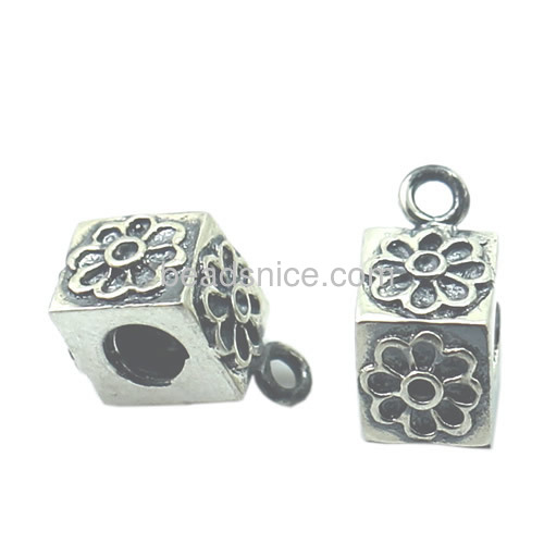 925 sterling silver pendant charm for necklace accessories wholesale flower edge cube handmade gifts