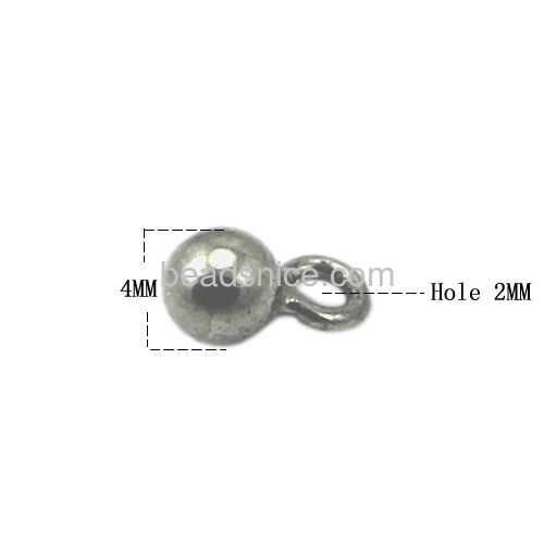 Silver ball pendant charm for bracelet or necklaces tiny pendants wholesale jewelry making DIY gift