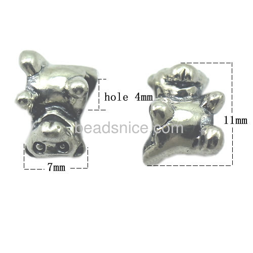 Wholesale european beads 925 sterling silver charms beads  bear shape bracelet diy accessories