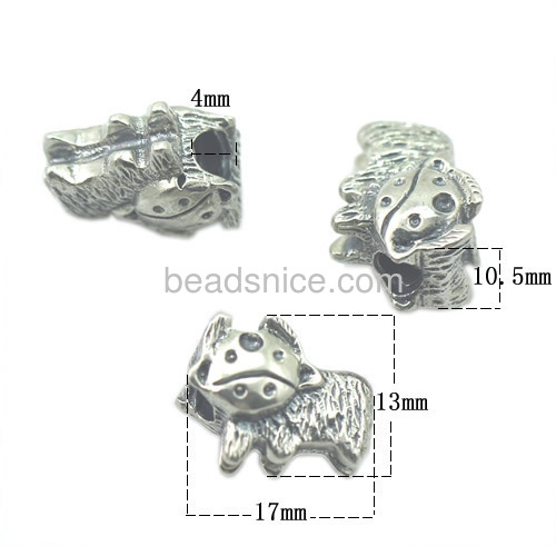 925 sterling silver european spacer beads cat shaped for bracelet making