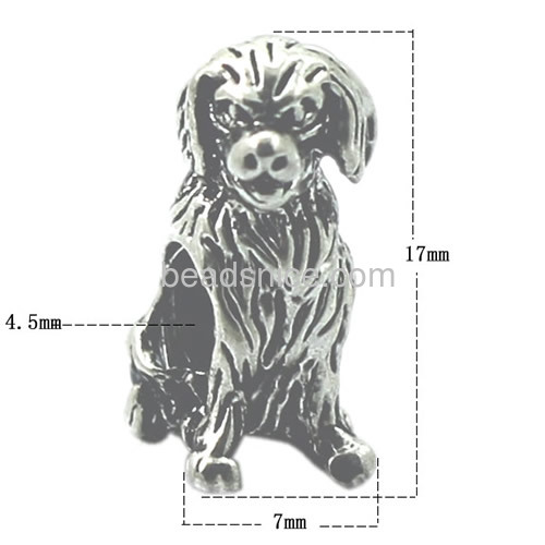 925 solid silver european animal charm beads for bracelet making dog shaped